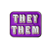 Purple They Them pronoun pin