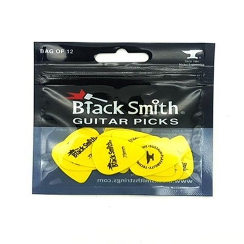 BlackSmith Delrin 0.73mm Standard Guitar Pick Yellow 12 Pk