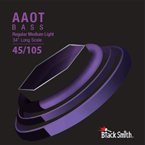 AAEB-45105-4-34 Blacksmith 45/100 coated bass strings front of packet