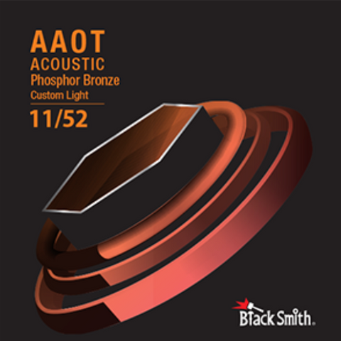 AAPB-1152 BlackSmith coated phosphor bronze strings in 11/52 gauge - front of packet