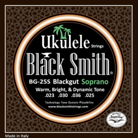 BG-25S BlackSmith blackgut ukulele strings front of packet