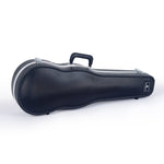 Crossrock CRA800SVBK shaped violin hard case in black front view showing handle