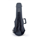 Crossrock CRA800SVBK shaped violin hard case rear view showing two black backpack straps