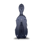 Rear view with backpack straps and pull handle of Crossrock CRA860CEFBK cello hard case in black