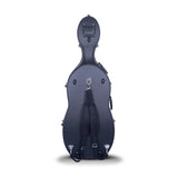 Rear view with backpack straps and pull handle of Crossrock CRA860CEFBK cello hard case in black