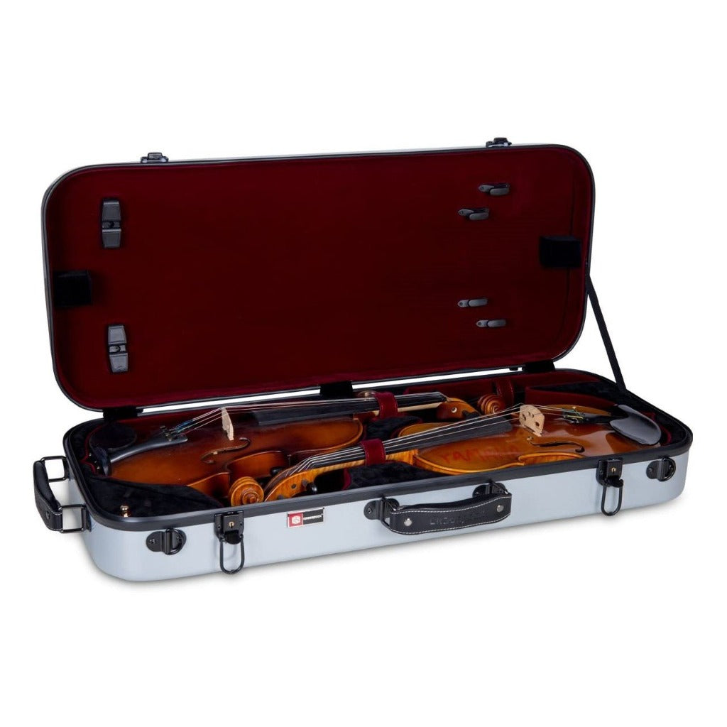 Crossrock Fiberglass Double Case For Mandolin & 4/4 Iceland