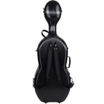 Crossrock CRF4000CEFBK black carbon fibre cello case with backpack straps