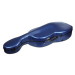 Crossrock CRF4000CEFBL blue cello case showing lying flat on ground