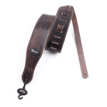 BlackSmith LS-2208 deluxe veg tanned adjustable leather strap for guitar and bass pictured in brown