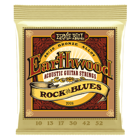 Ernie Ball Earthwood Acoustic Guitar Strings Rock & Blues (2008) packaging.