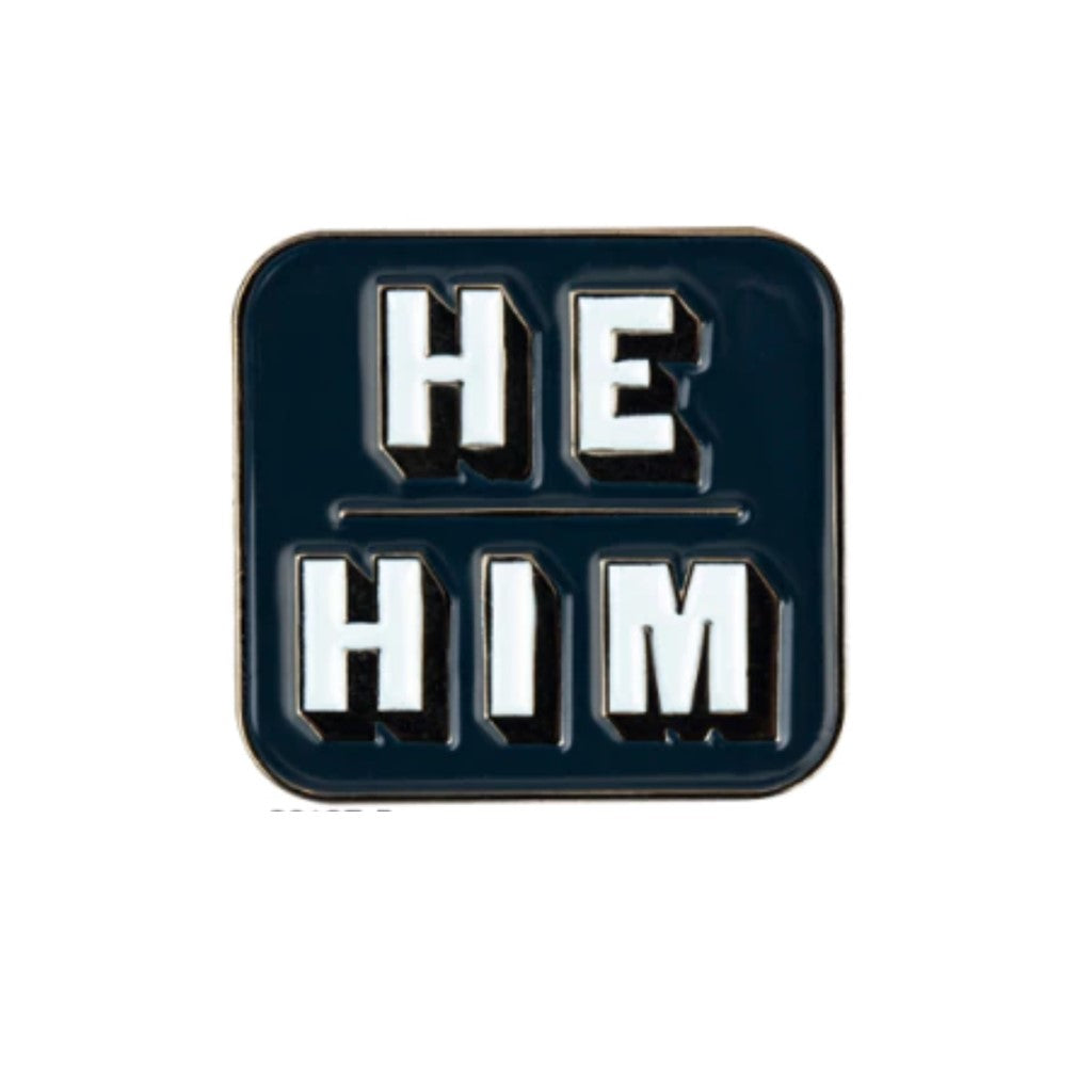 He Him Non Binary Gender Pronoun Pin Brooch - Free Delivery In ...