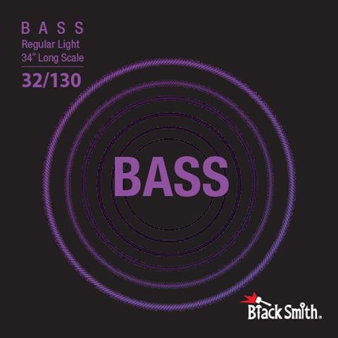 BlackSmith 6 string 32/120 bass strings black packaging with purple logo
