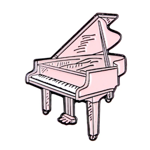 Retro Pink Piano Enamel Pin