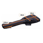 CRSG107B Crossrock bass guitar gig bag dimensions 120cm long, 36cm wide at upper bout, 39cm wide at lower bout