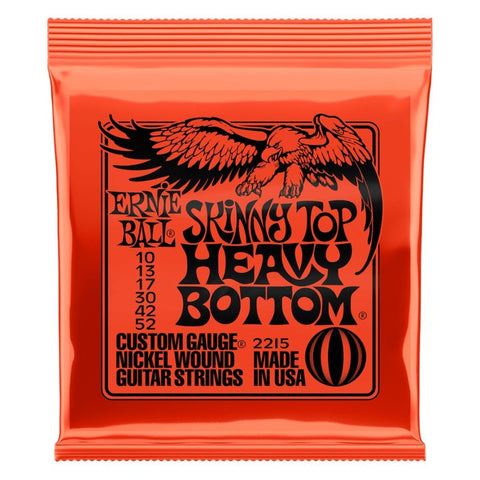 Ernie Ball 2215 Skinny Top Heavy Bottom electric guitar strings in orange packet