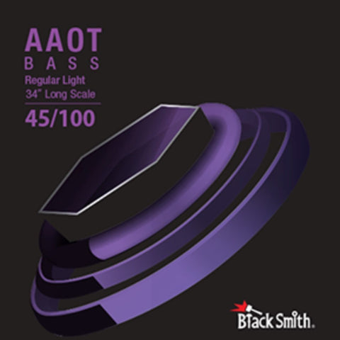 AAEB-45100-4-34 Blacksmith coated 4 string 45/100 bass strings front of packet