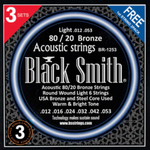 BR-1253-3P BlackSmith 1253 acoustic bronze strings 3 sets packet