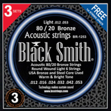 BR-1253-3P BlackSmith 1253 acoustic bronze strings 3 sets packet