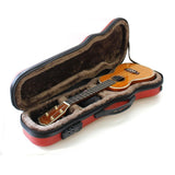 CRA400CURD Crossrock concert ukulele case in red open with ukulele inside