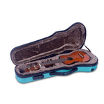 CRA400CUTU Crossrock concert ukulele case in turquoise open with ukulele inside