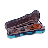 Ukulele in Crossrock CRA400 turquoise ukulele case