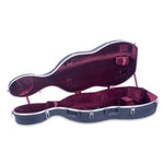 Crossrock CRA860CEF cello hard case open with burgundy velvet like interior