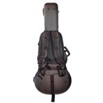 CRCS1 Crossrock case saddle backpack harness system  pictured on classical guitar case with padded backstraps and chest strap prominent