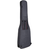 CRDG205EGY Crossrock deluxe electric guitar gig bag rear view with backpack straps tucked in for travelling