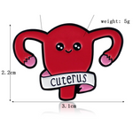 Cuterus pin with dimensions 3.1cm wide and 2.2cm high. Weighs 5g