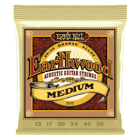 Ernie Ball Earthwood Acoustic Guitar Strings 13/56 Medium gauge in brown packaging