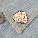 "FIGHT LIKE A GIRL" Enamel Pin