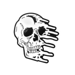 Gothic Black and White Melting Skull Enamel Pin