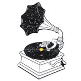 Phonograph vinyl records pin - vinyl record is a solar system and the headshell is an astronaut