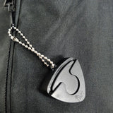 COPBH BlackSmith Clip On Pick Holder attached to gig bag by chain