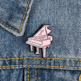 Retro Pink Piano Enamel Pin