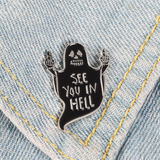 "SEE YOU IN HELL" Ghost Enamel Pin